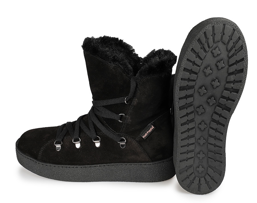 Siyah Deri Süet Kadın Bot  