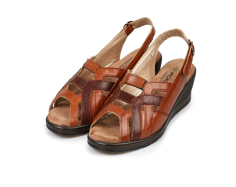 Taba Deri Kadın Konfor Sandalet