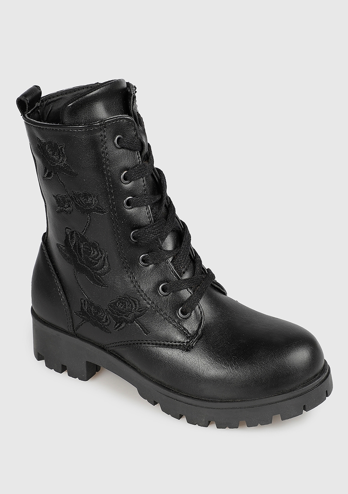 Siyah Kız Çocuk Asker Botu