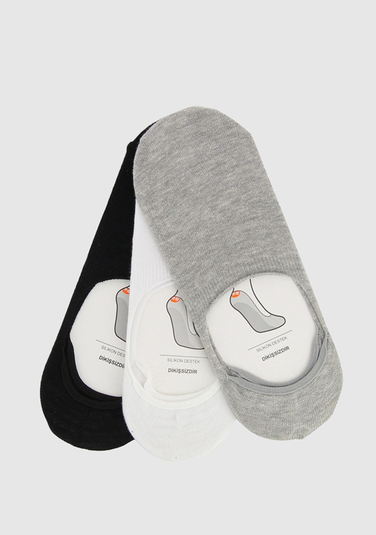 Siyah  Socksmax 2226 3Lü Siyah-Beyaz-Gri Suba Erkek Çorabı