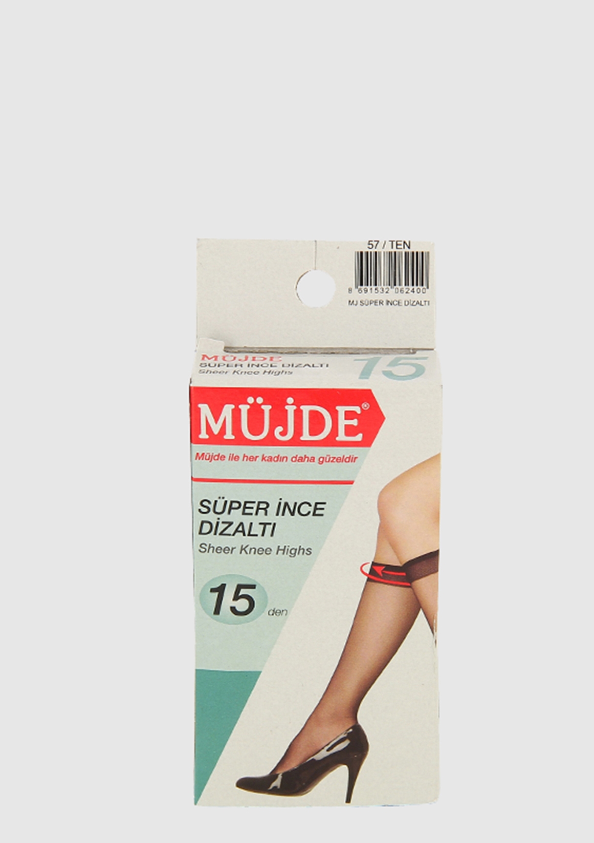 Bej  Müjde Tscm0004 Super Ince Dızaltı 15 Denye Ten Çorap