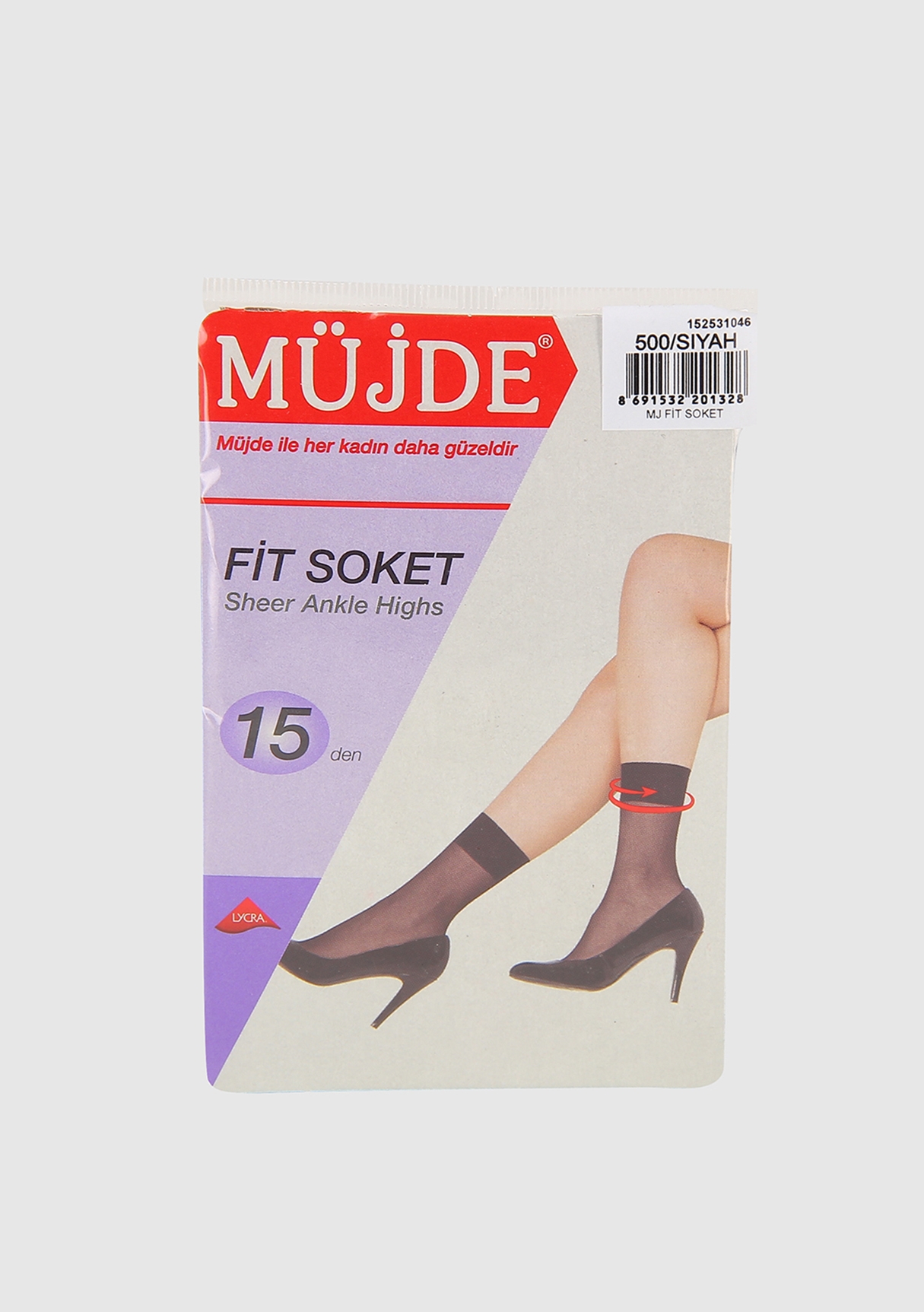 Siyah  Müjde Tscm0006 Fıt Soket Çorap 15 D 500 Std Siyah Çorap
