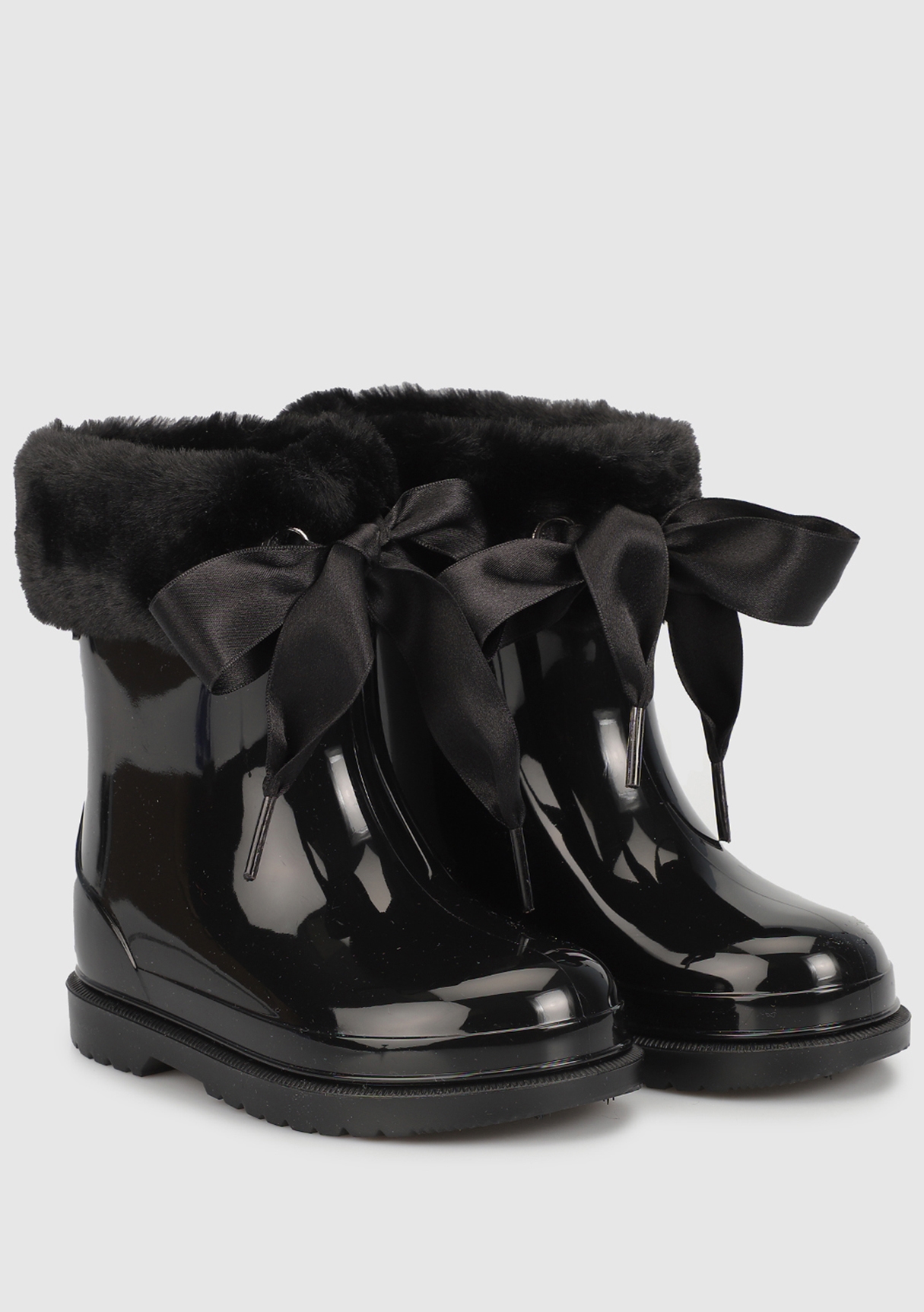 Siyah Kız Çocuk Yağmur Botu