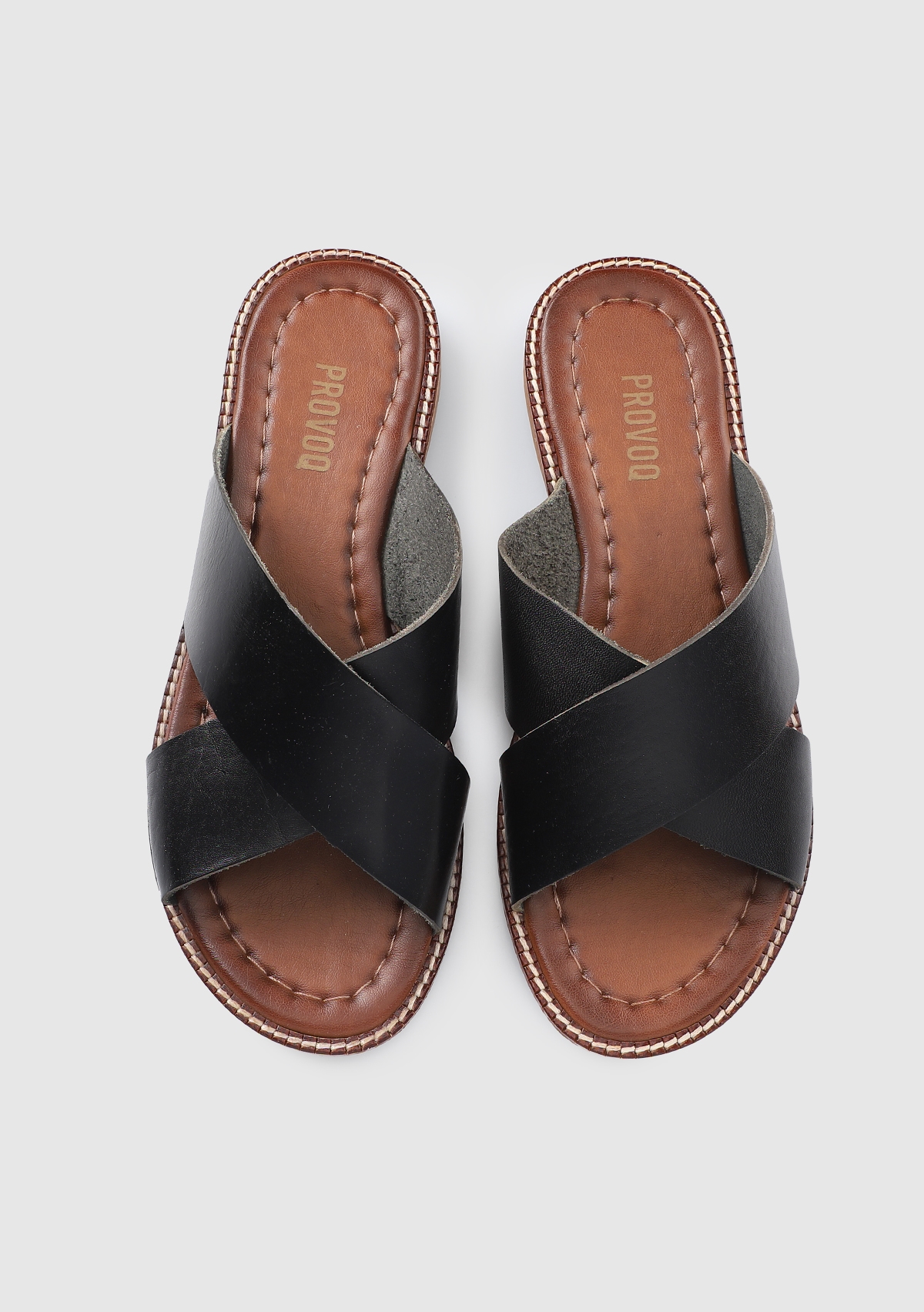 Siyah Deri Kadın Terlik