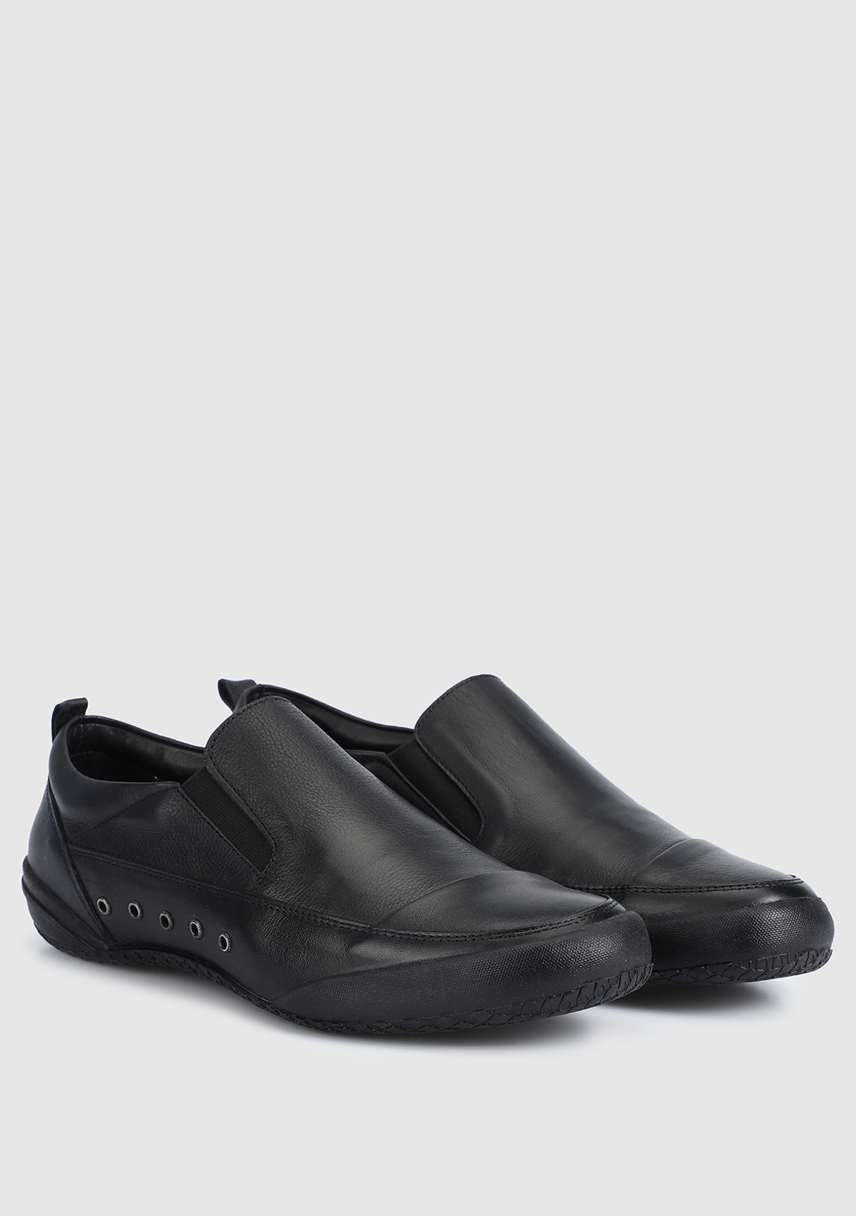 Siyah Deri Erkek Slip-On