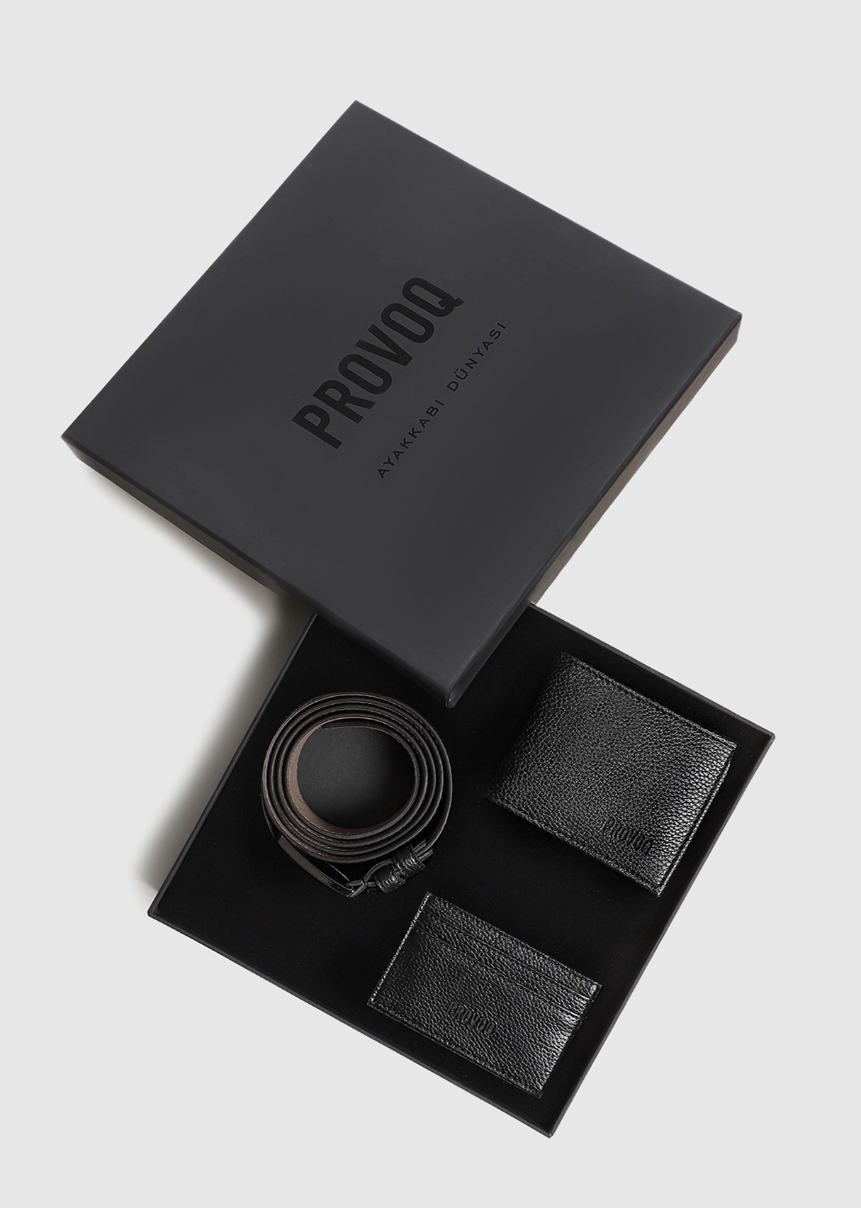 Siyah  Provoq SET1 Cüzdan Kemer Set