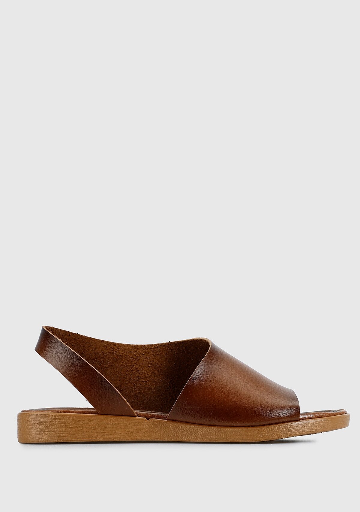 Kahve Kadın Düz Sandalet