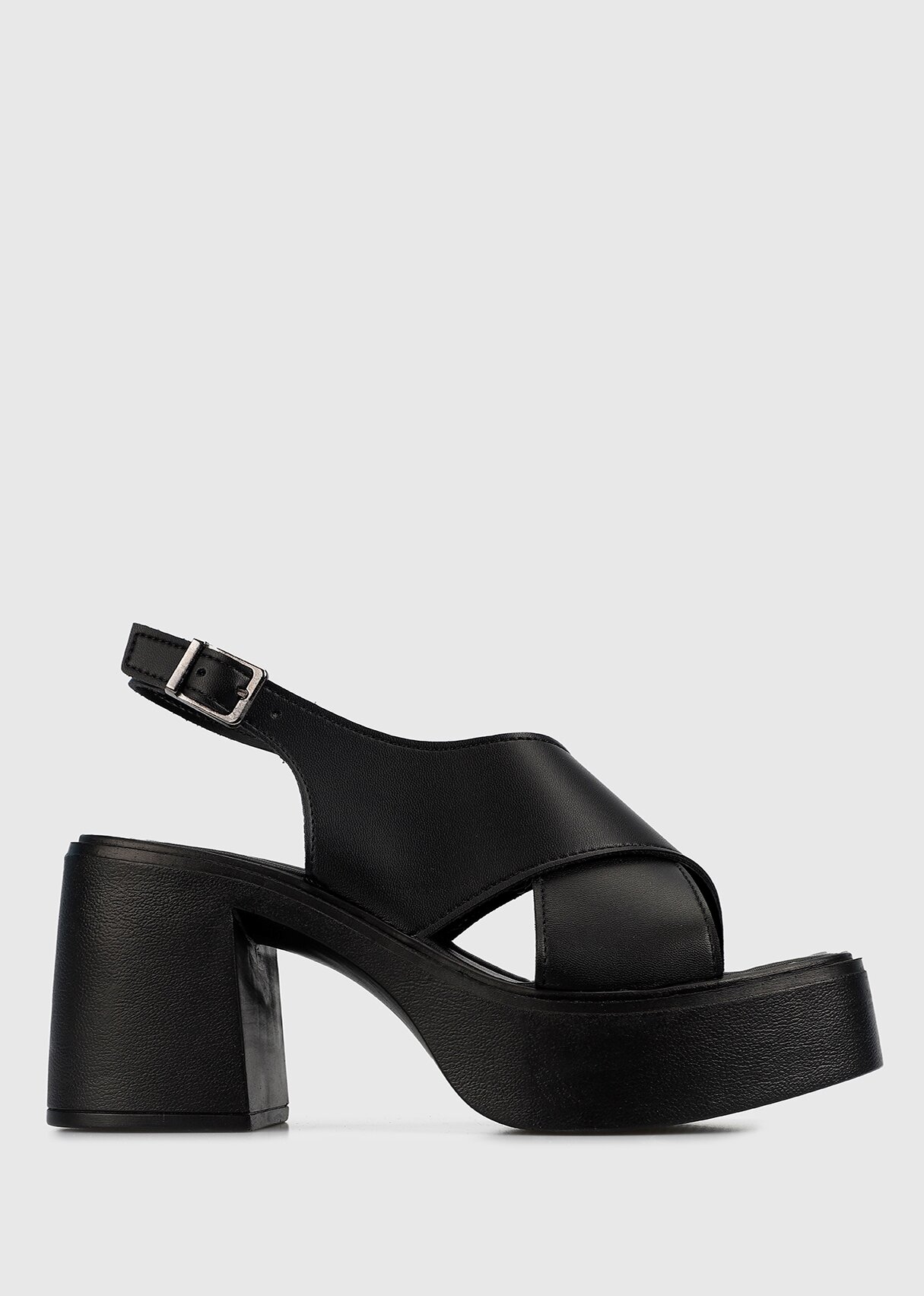 Siyah Kadın Topuklu Sandalet