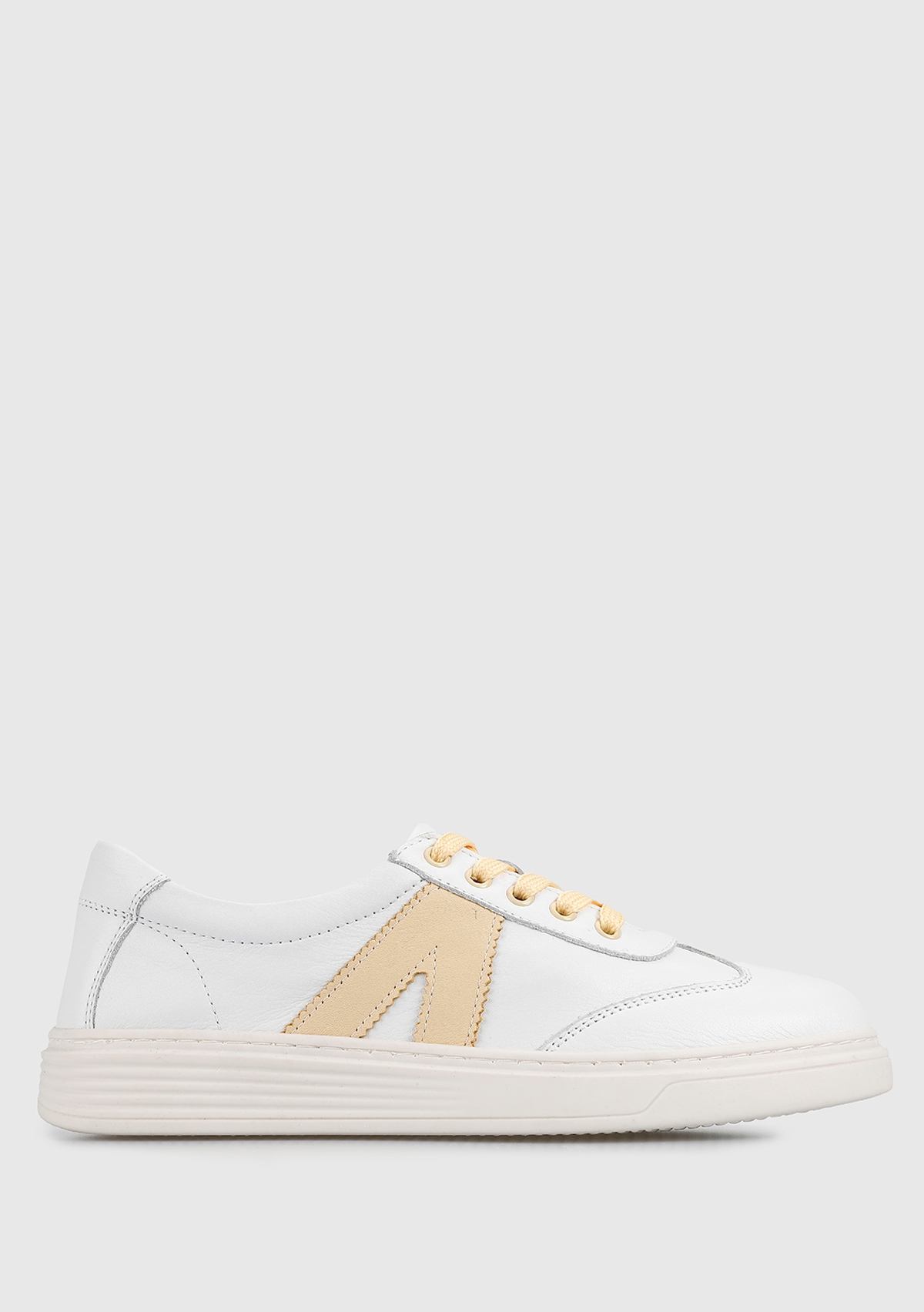 Sarı Deri Kadın Sneaker