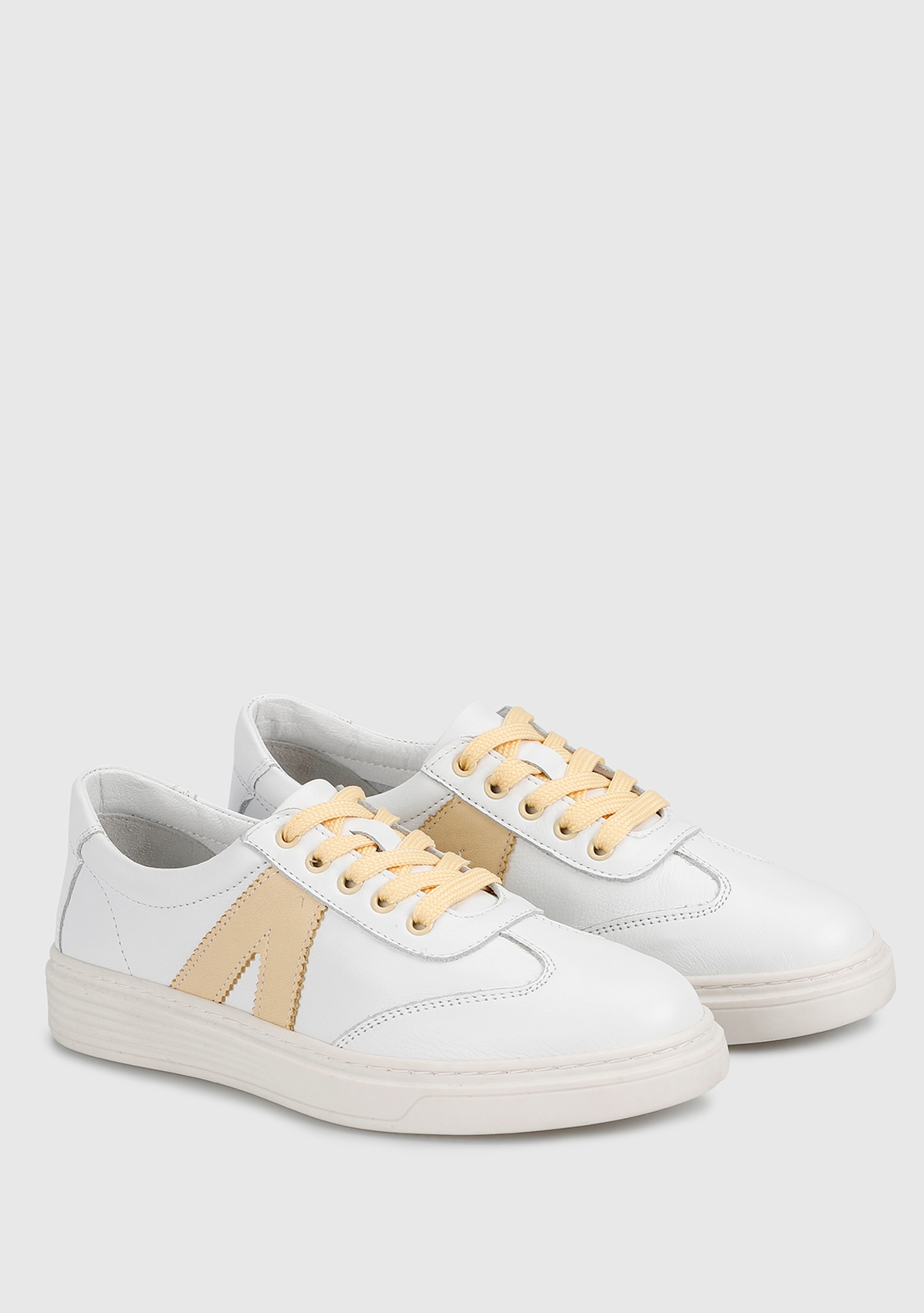 Sarı Deri Kadın Sneaker