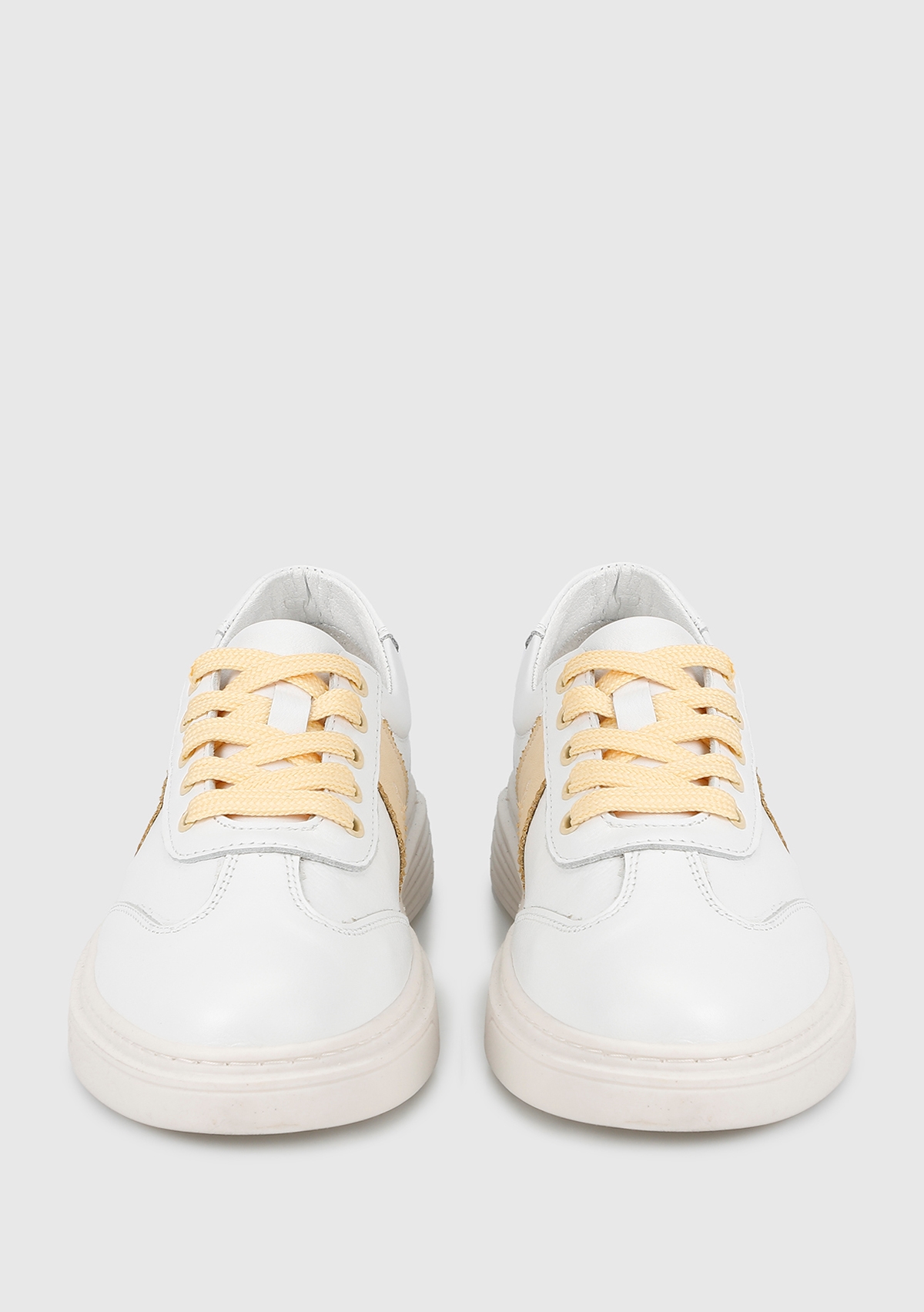 Sarı Deri Kadın Sneaker