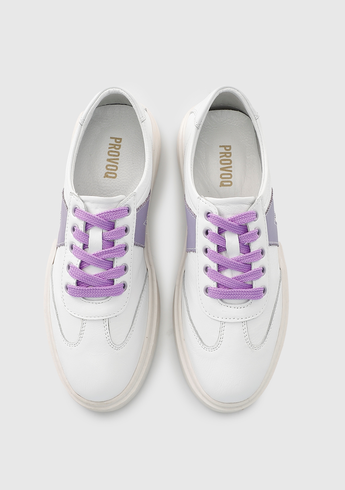Lila Deri Kadın Sneaker