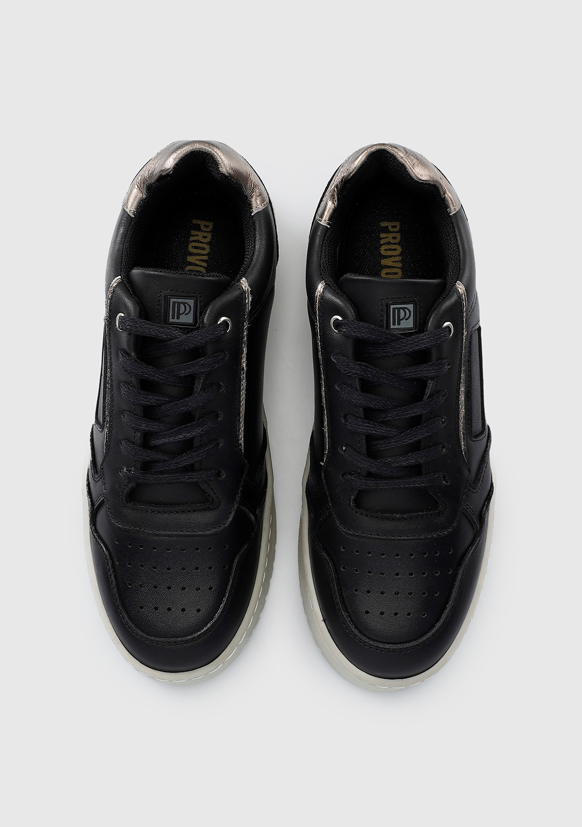 Siyah Deri Kadın Sneaker