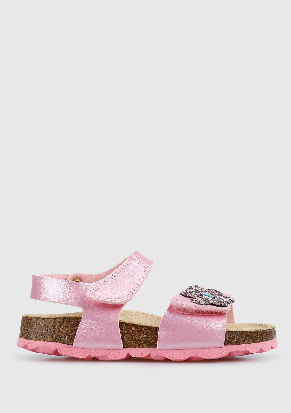 Pembe Kız Çocuk Düz Sandalet