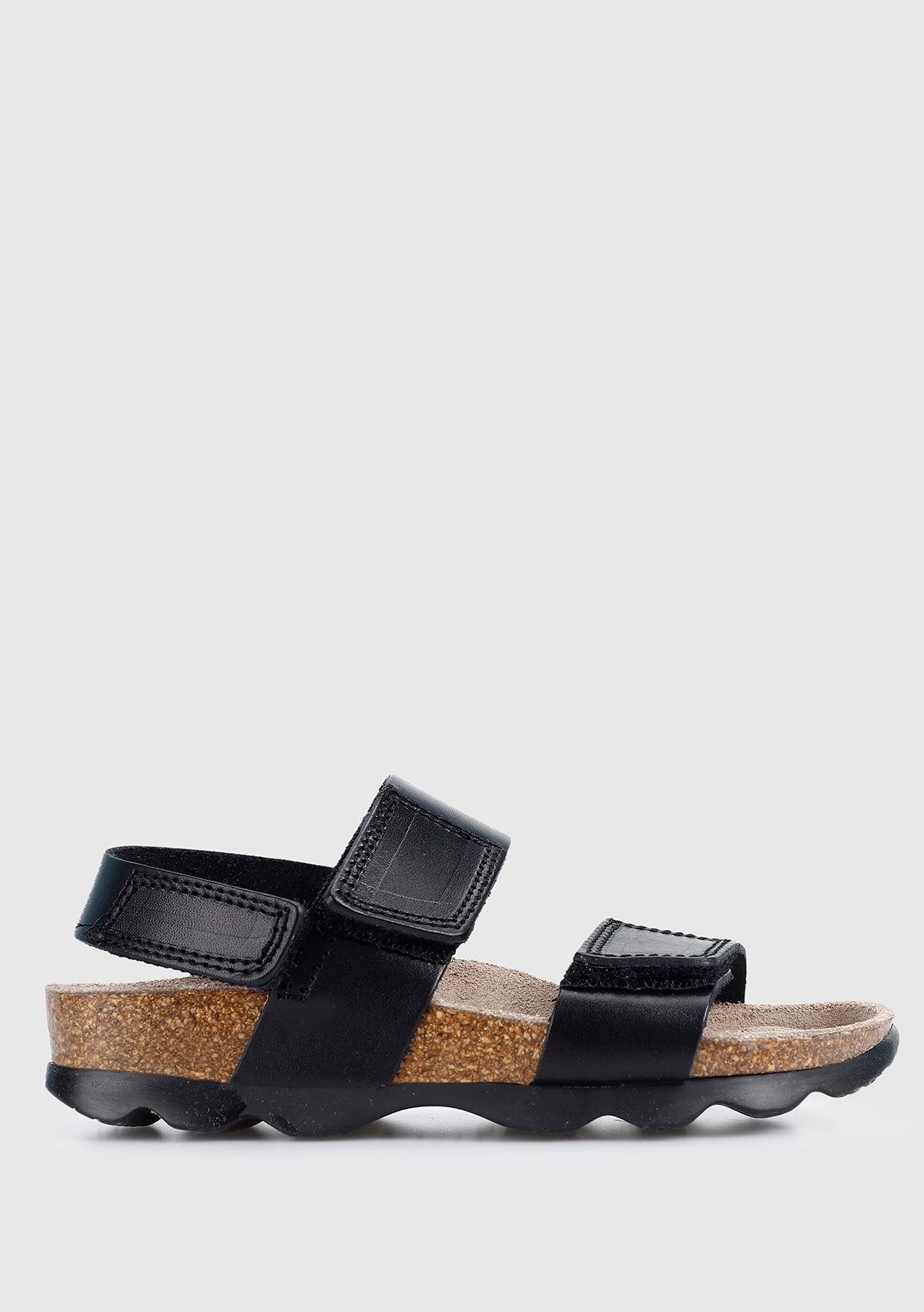 Siyah Erkek Çocuk Düz Sandalet