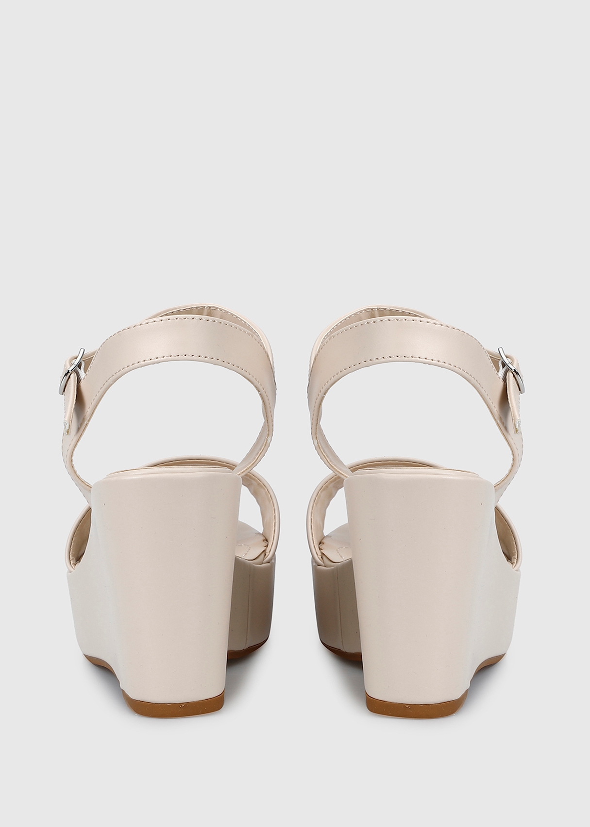 Bej Kadın Topuklu Sandalet