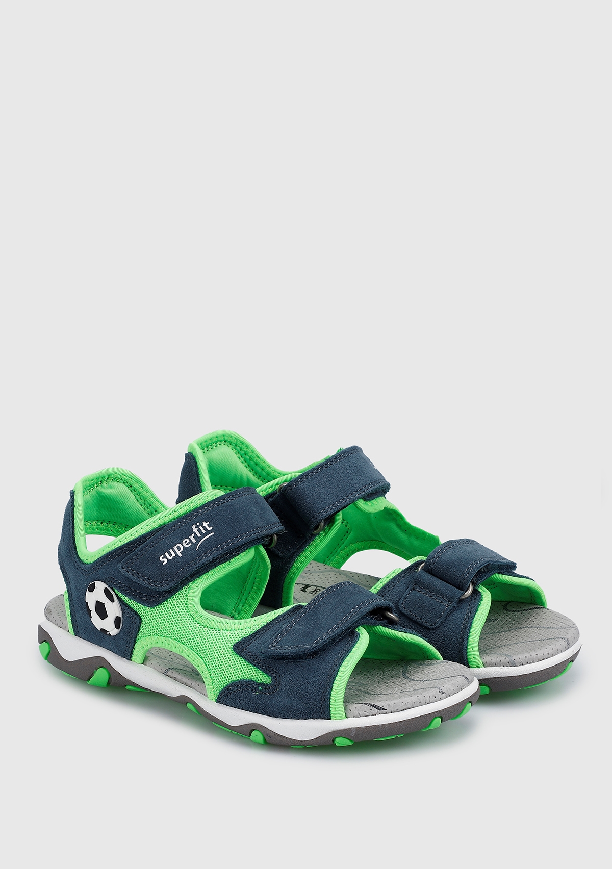 Mavi Deri Erkek Çocuk Düz Sandalet