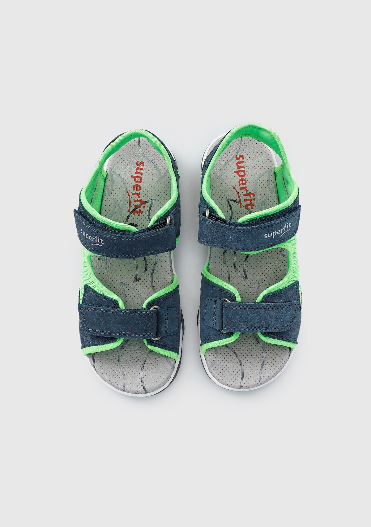 Mavi Deri Erkek Çocuk Düz Sandalet