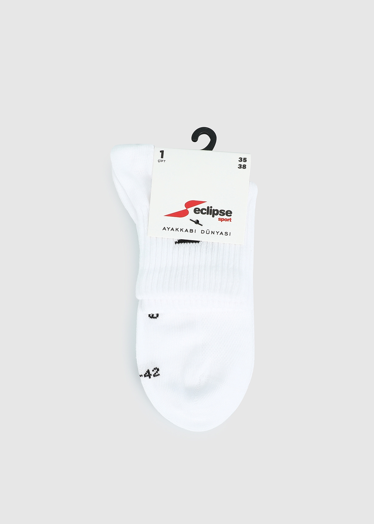 Beyaz  Eclipse Sport ES002 Quarter Beyaz Çorap