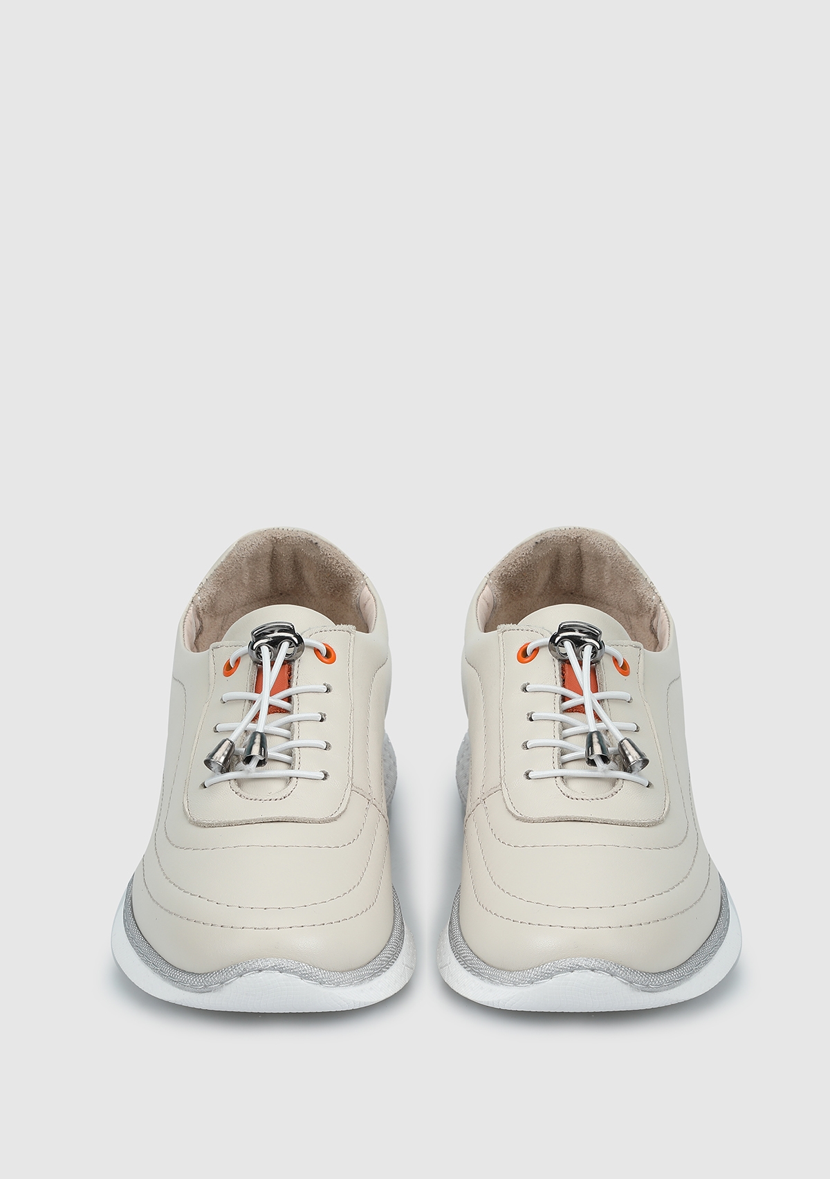 Bej Deri Kadın Sneaker