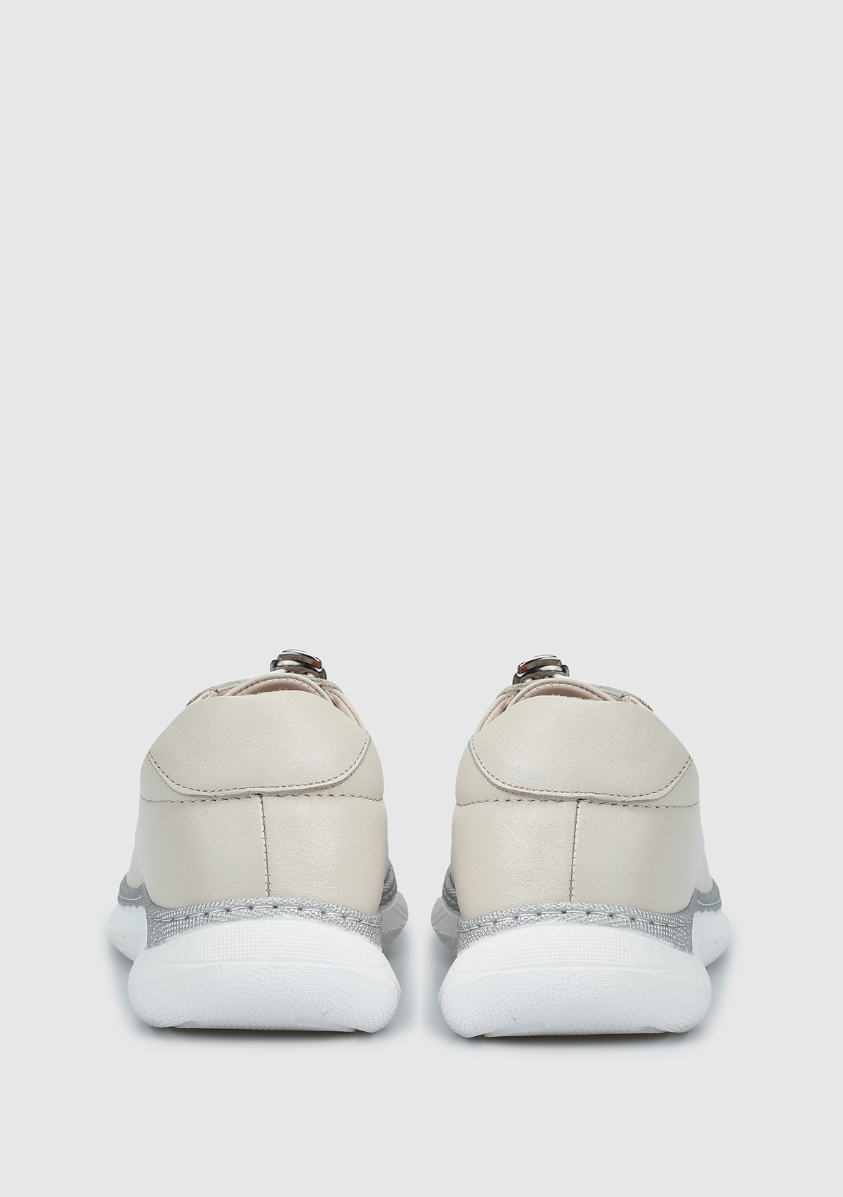 Bej Deri Kadın Sneaker