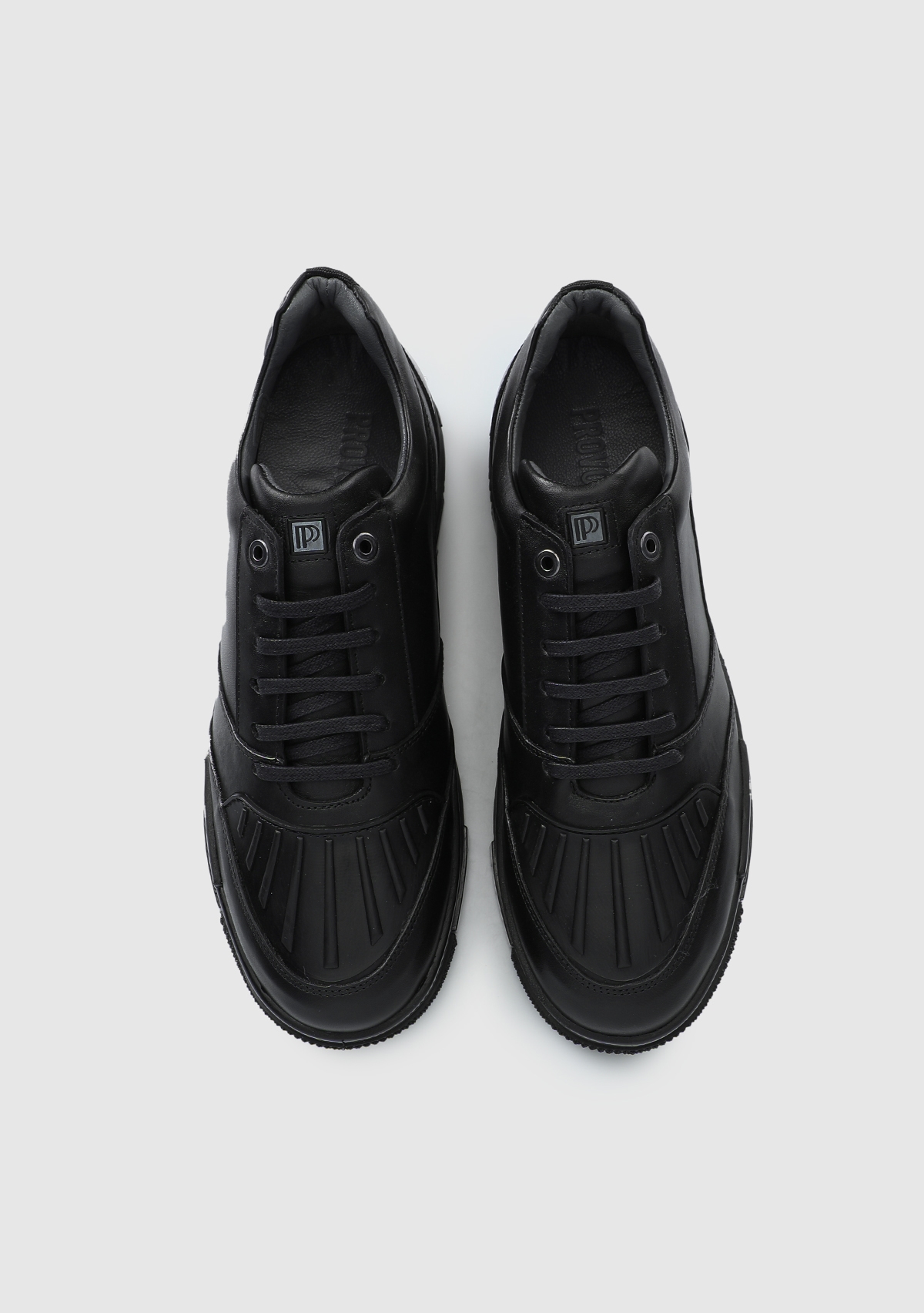 Siyah Deri Erkek Sneaker