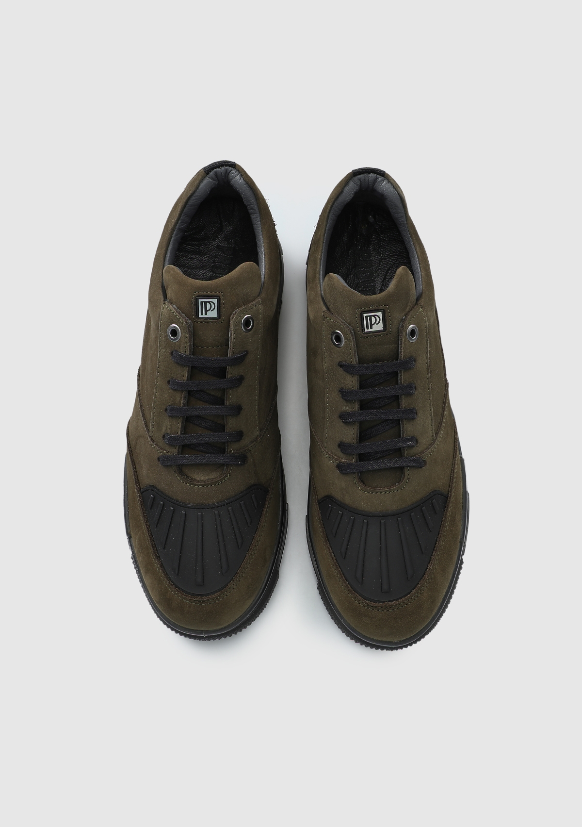 Haki Deri Erkek Sneaker