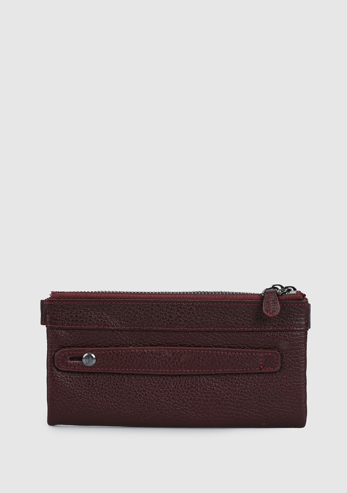 Bordo  Carrera 004 Çift Fermuarlı Flother Cüzdan Bordo