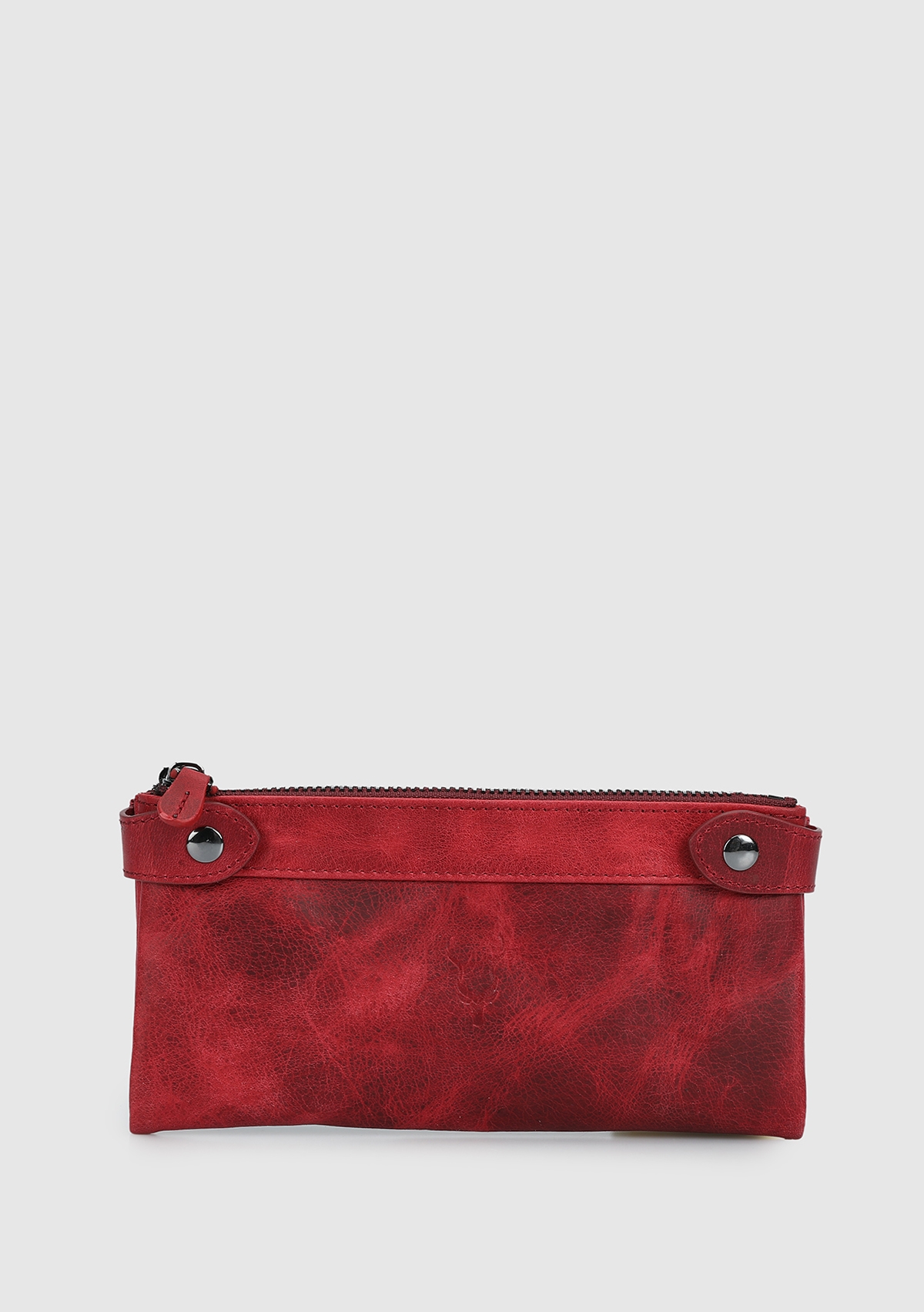 Bordo  Carrera 004 Çift Fermuarlı Crazy Cüzdan Bordo