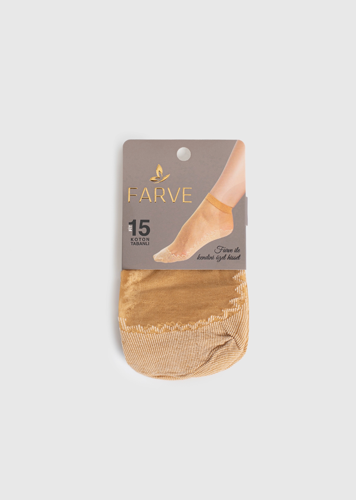Ten  Farve Taban Pamuklu Soket Çorap 57 Ten