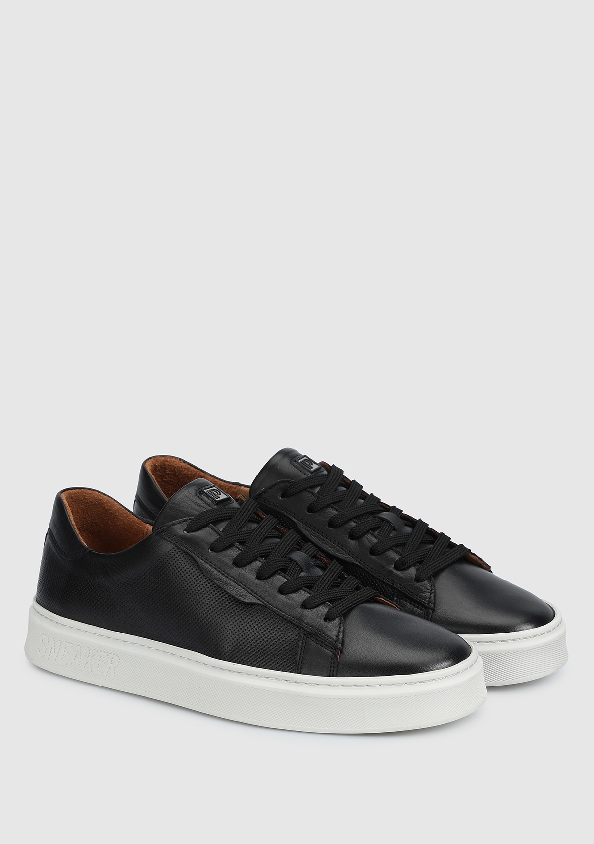 Siyah Deri Erkek Sneaker