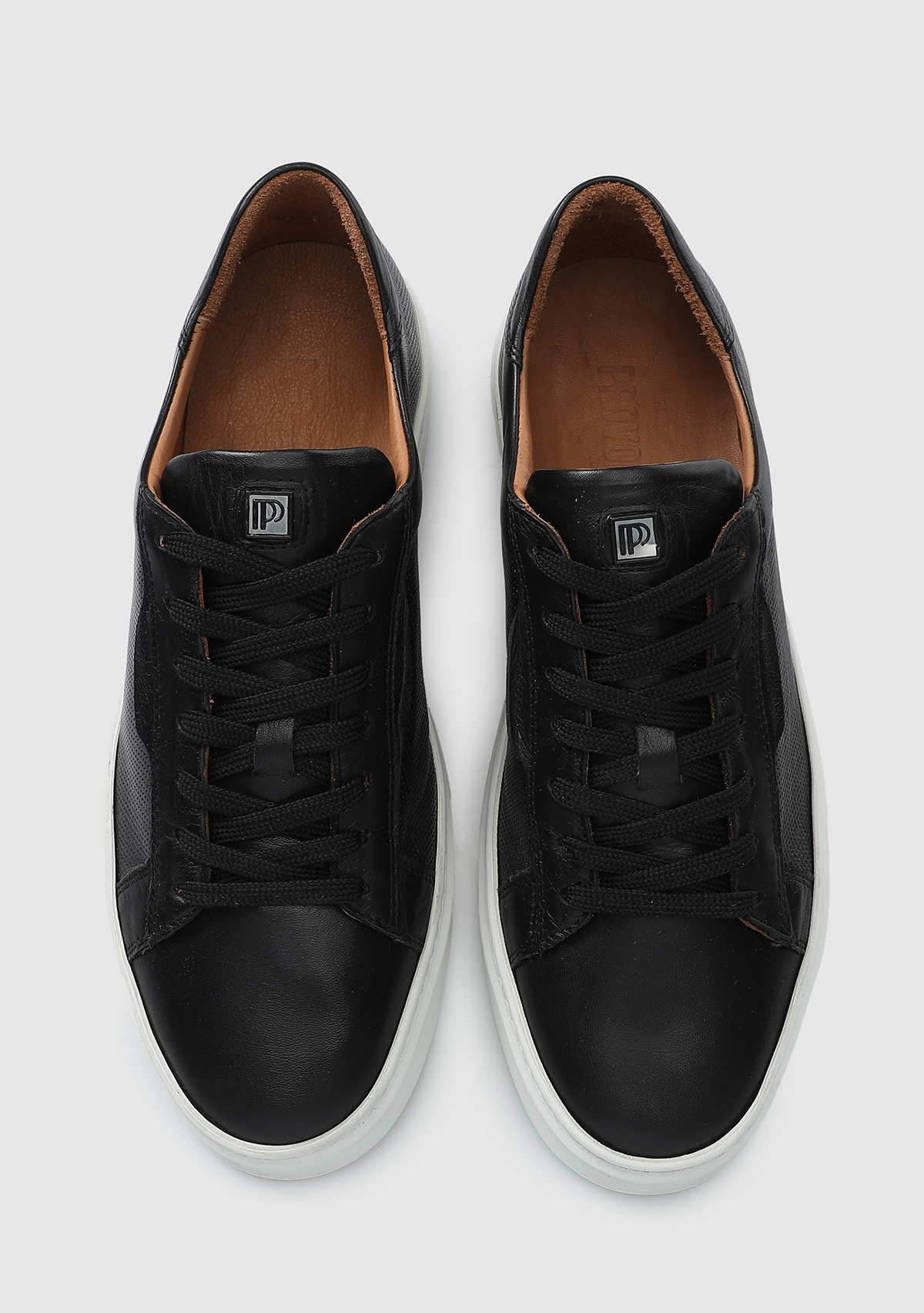 Siyah Deri Erkek Sneaker