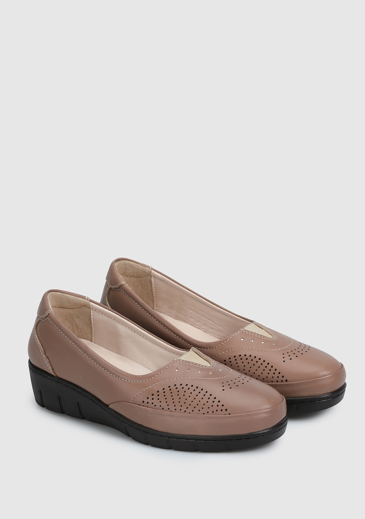 Vizon Deri Kadın Sneaker