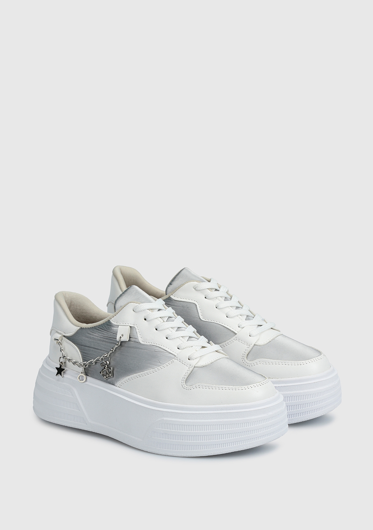 Beyaz-Gri Kadın Sneaker