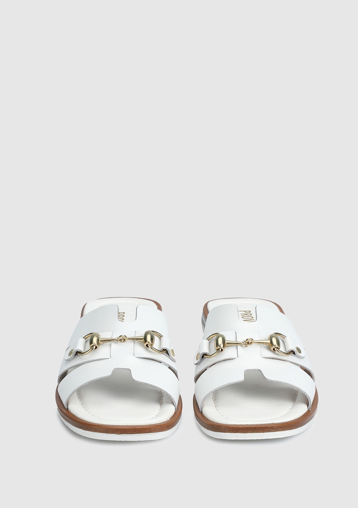 Beyaz Deri Kadın Terlik