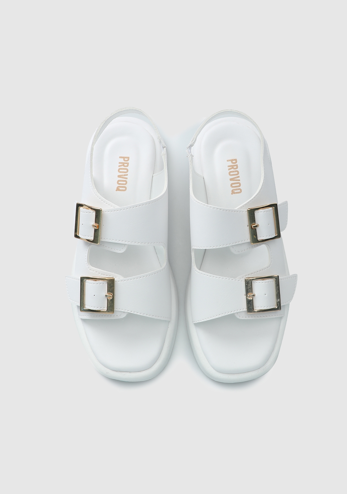 Beyaz Kadın Düz Sandalet