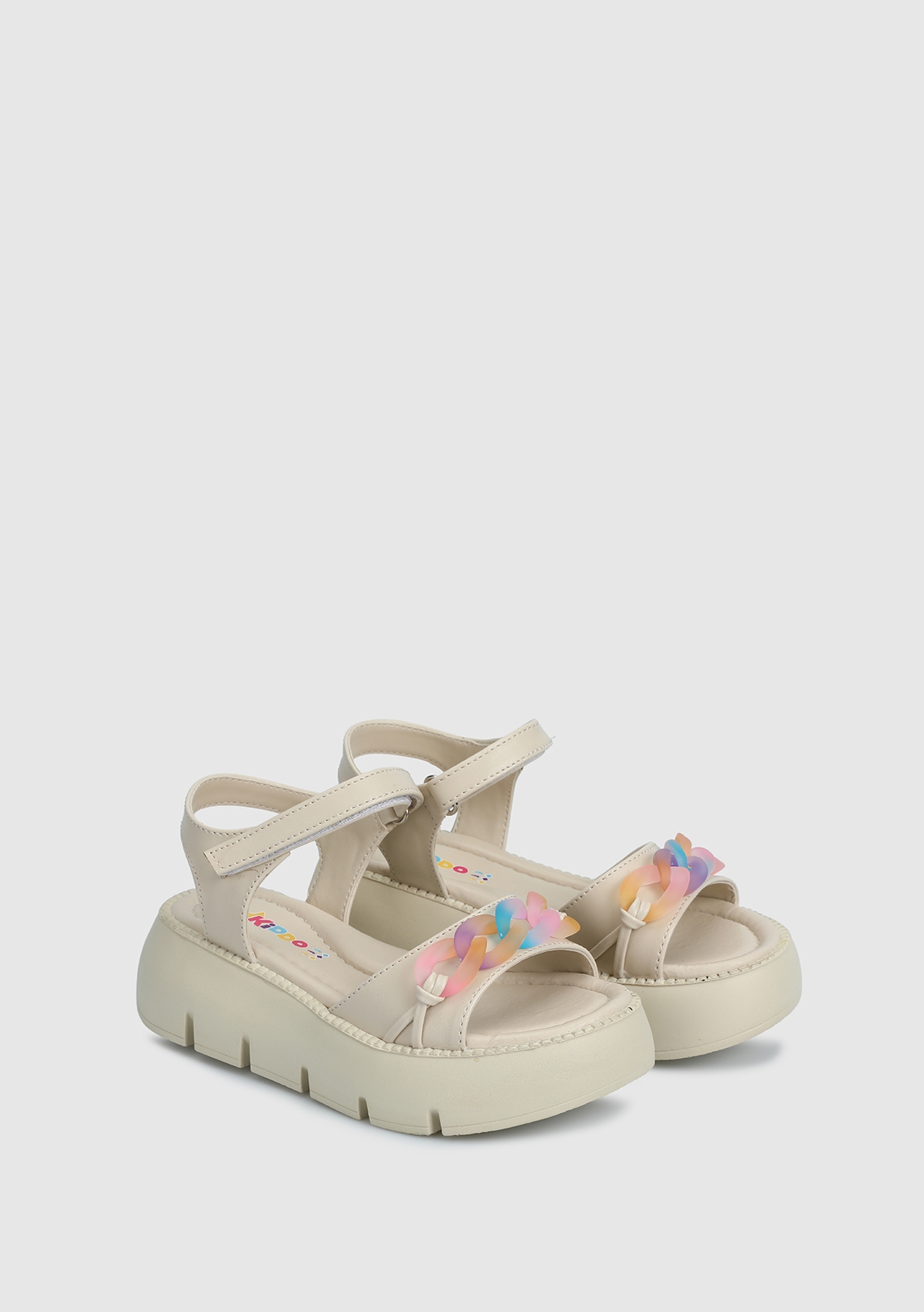Krem Kız Çocuk Düz Sandalet