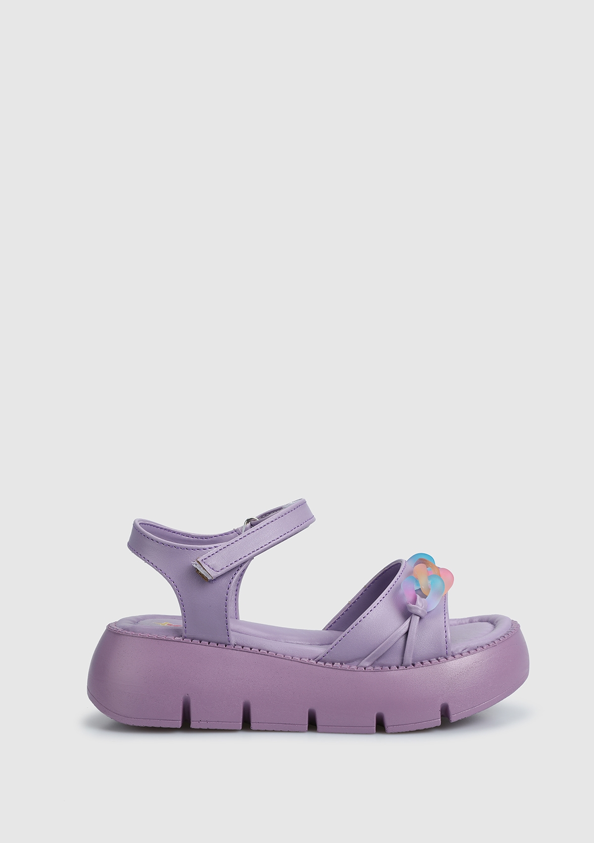 Lila Kız Çocuk Düz Sandalet