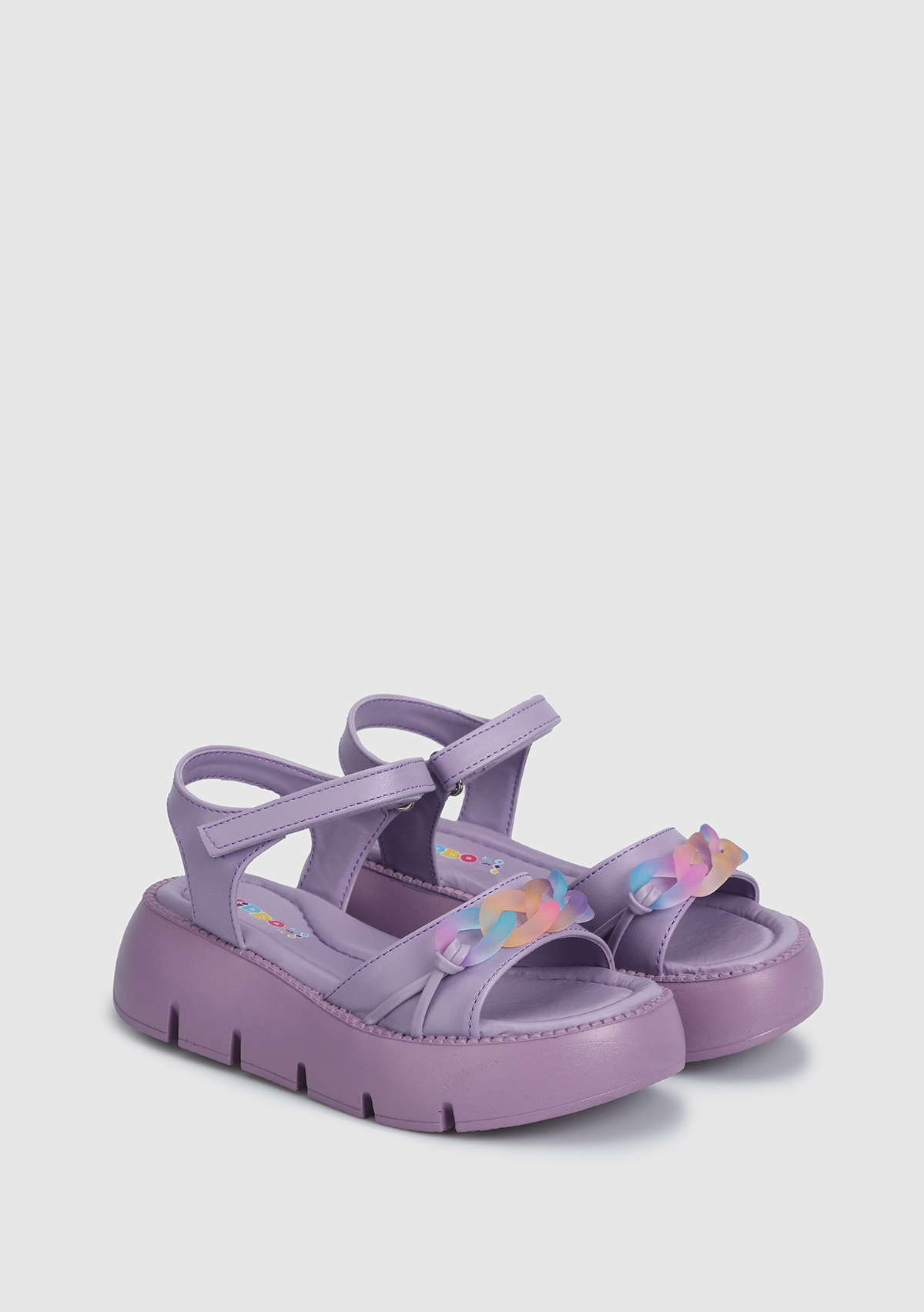 Lila Kız Çocuk Düz Sandalet
