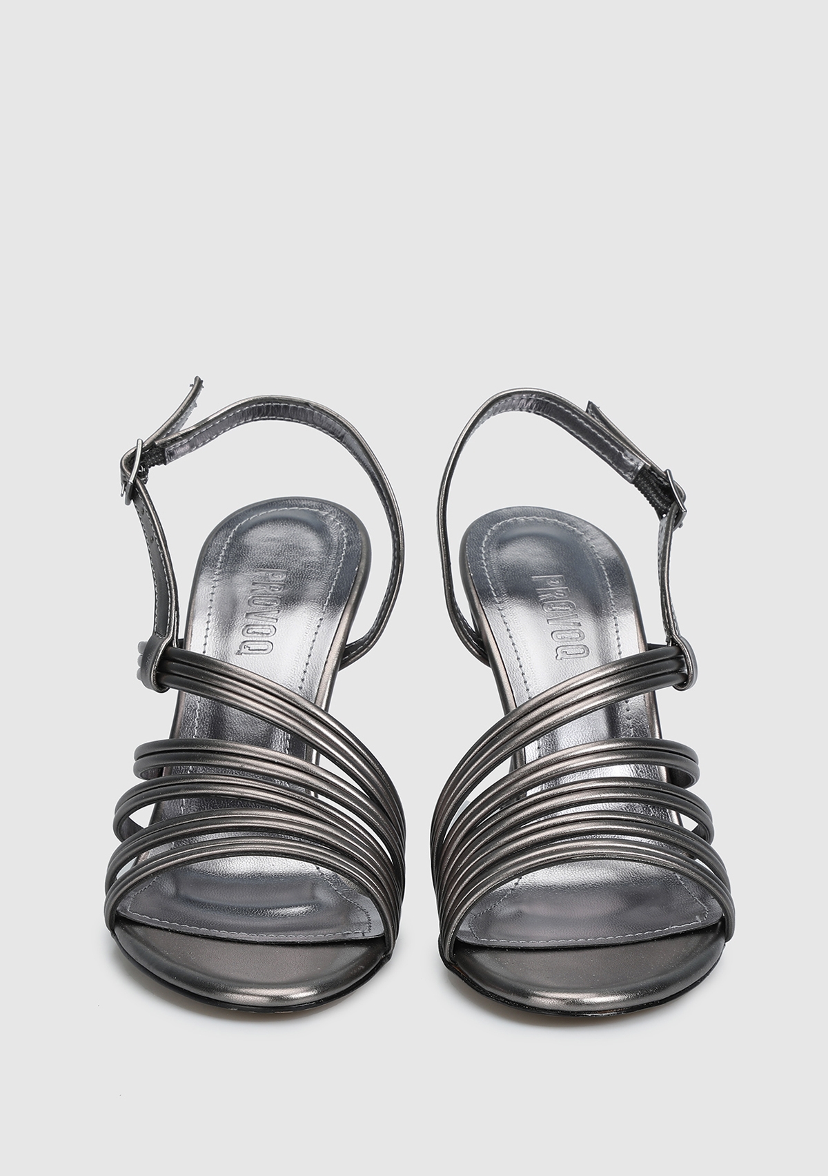 Platin Kadın Topuklu Sandalet