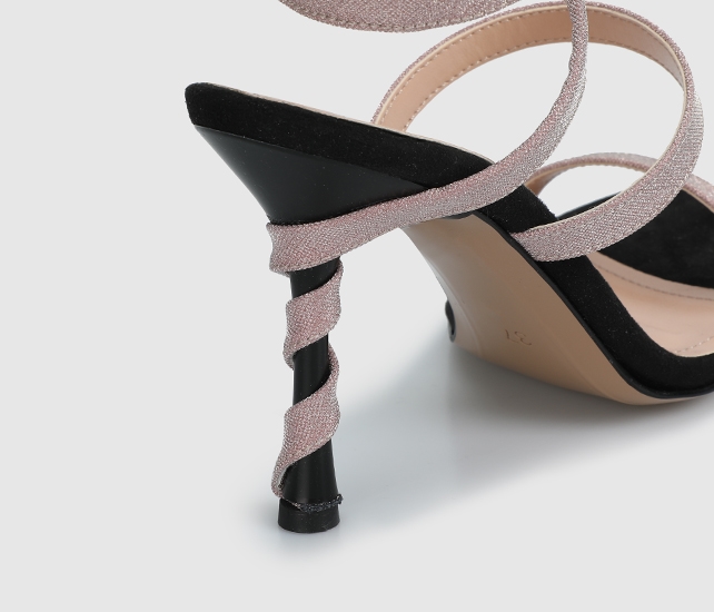 Pudra Kadın Topuklu Sandalet