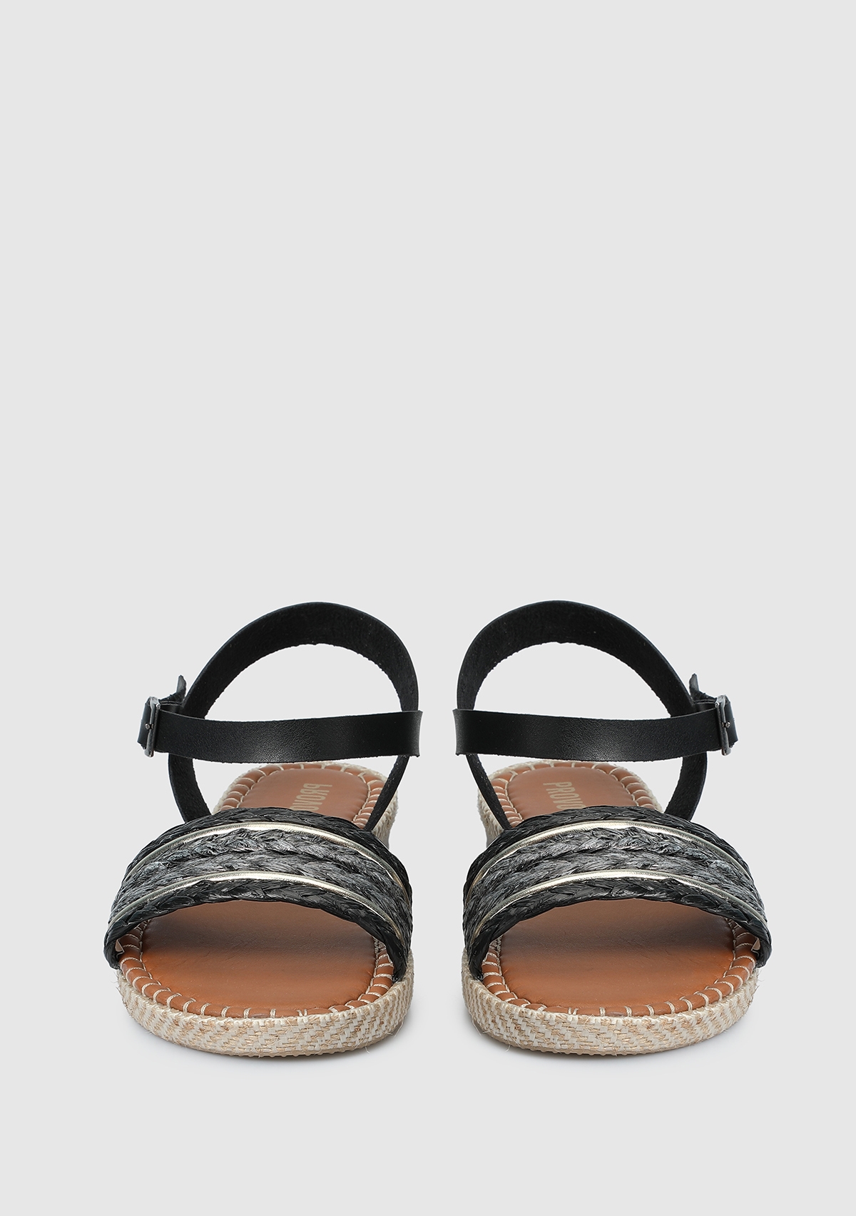 Siyah Kadın Düz Sandalet