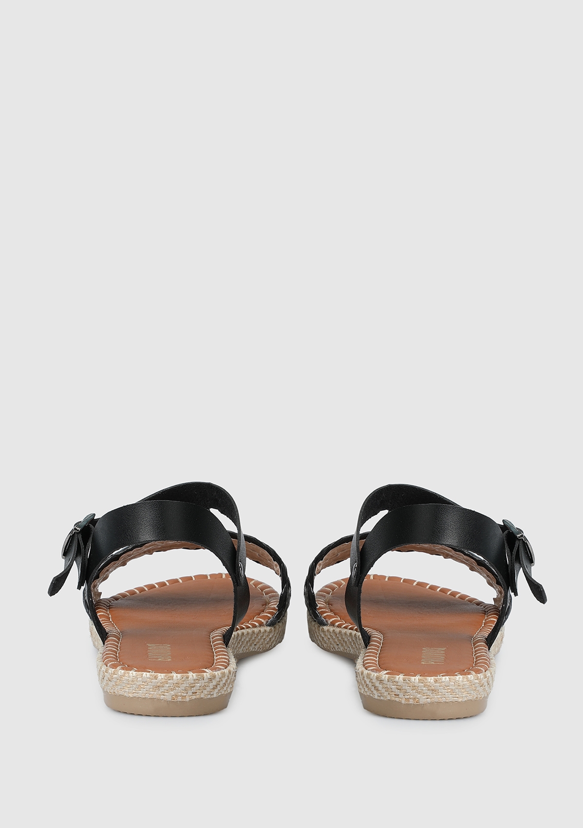 Siyah Kadın Düz Sandalet