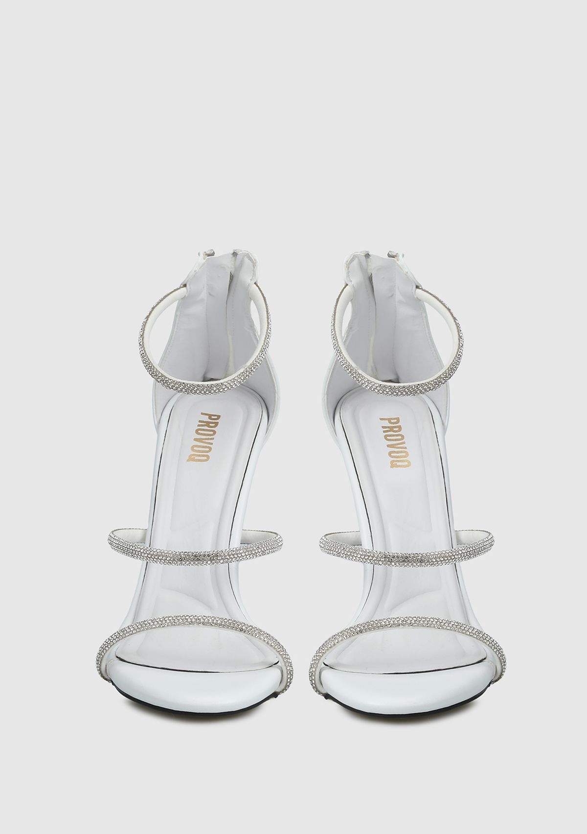 Beyaz Kadın Topuklu Sandalet