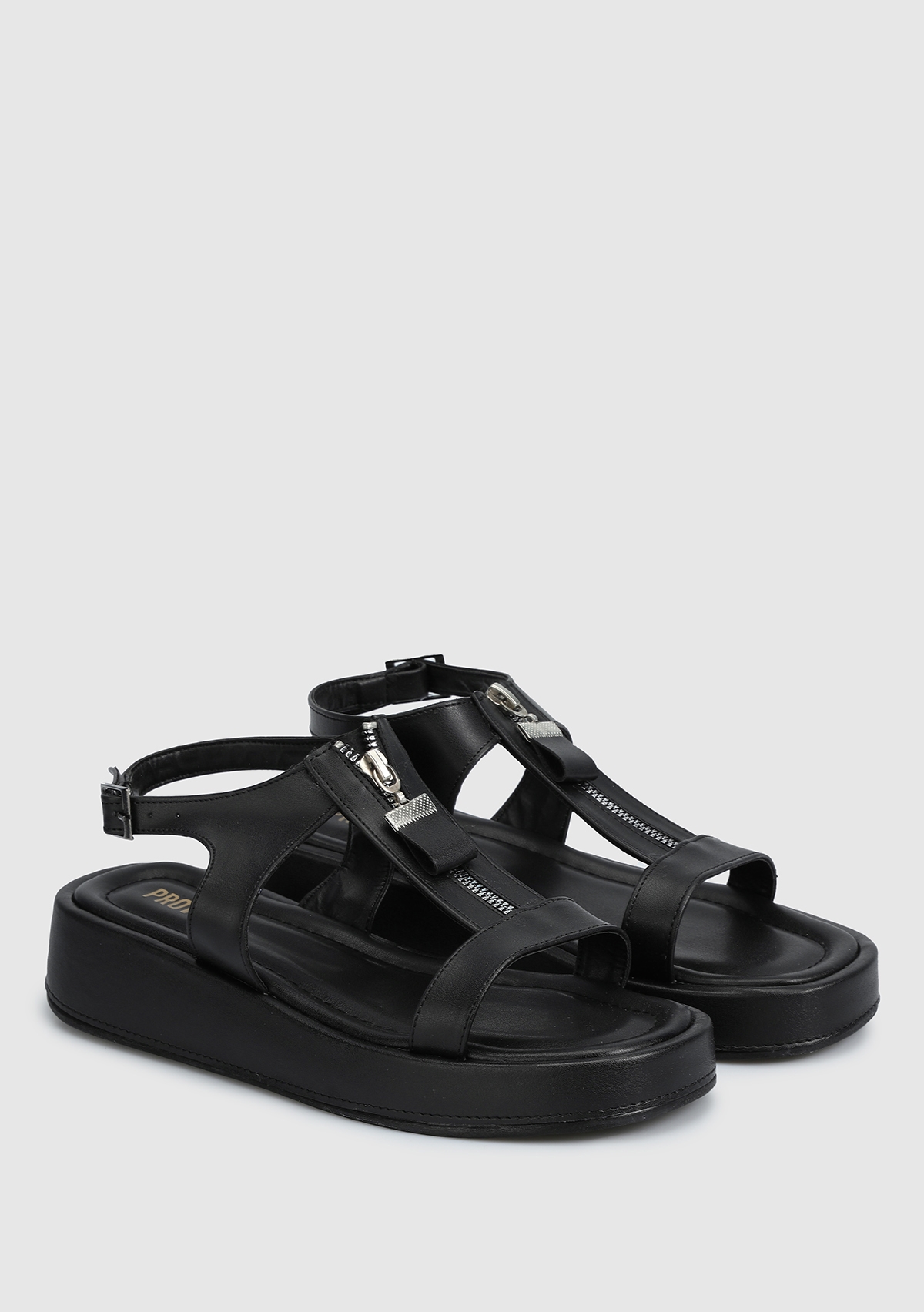 Siyah Kadın Düz Sandalet