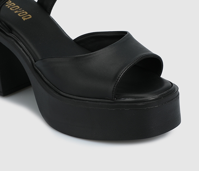 Siyah Kadın Topuklu Sandalet