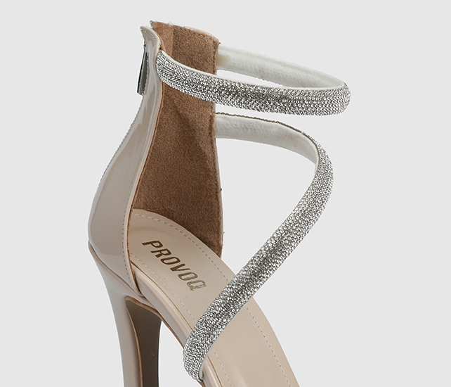 Bej Kadın Topuklu Sandalet