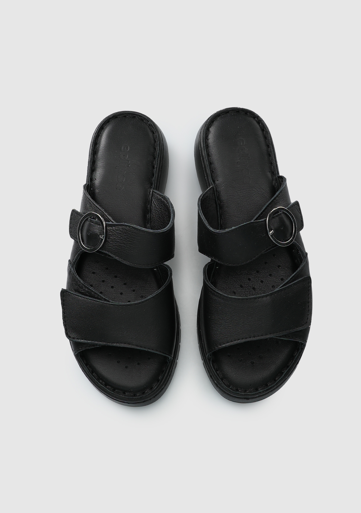 Siyah Deri Kadın Terlik