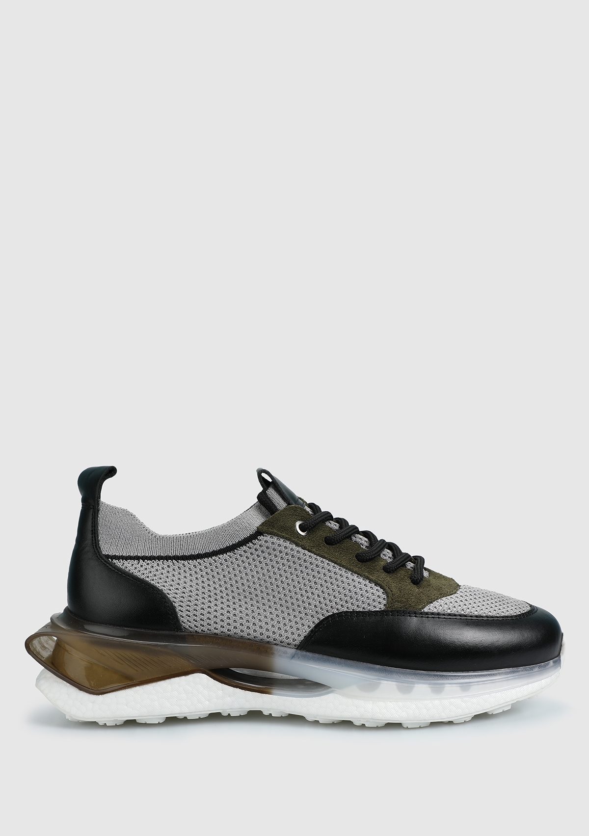 Gri Deri Erkek Sneaker