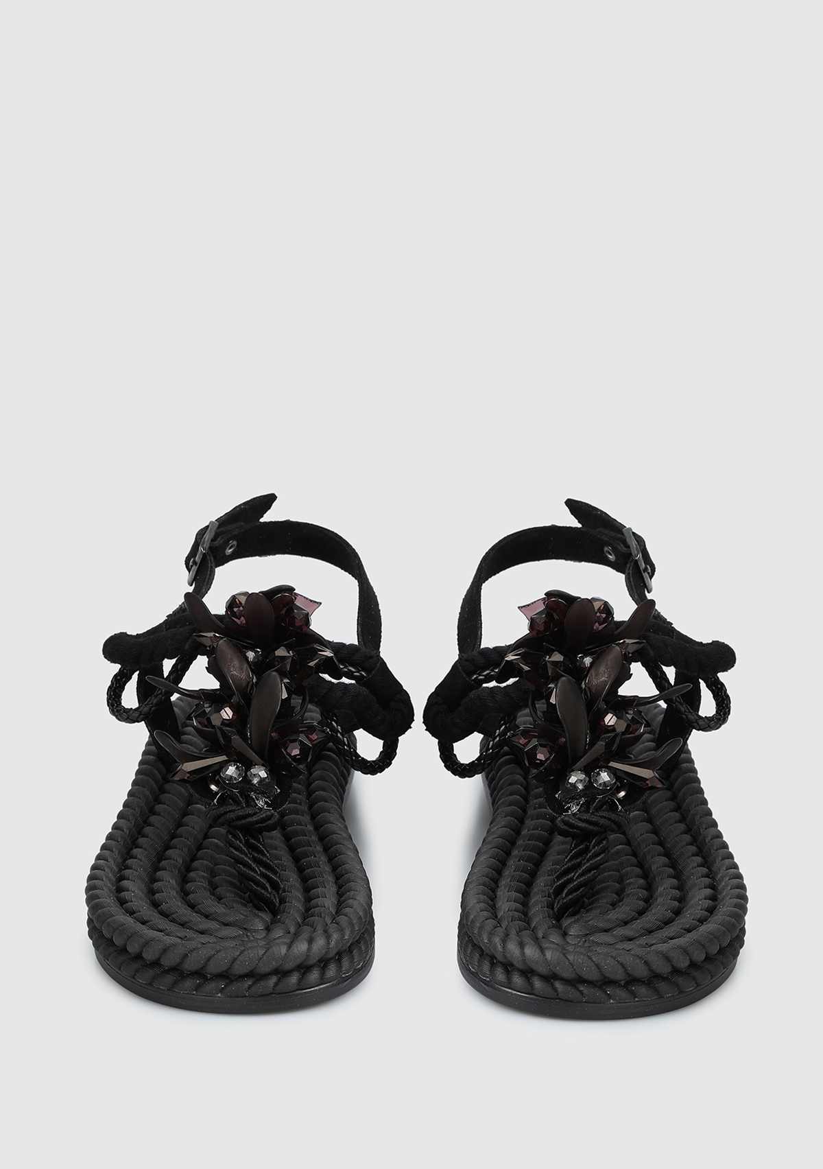 Siyah Kadın Düz Sandalet